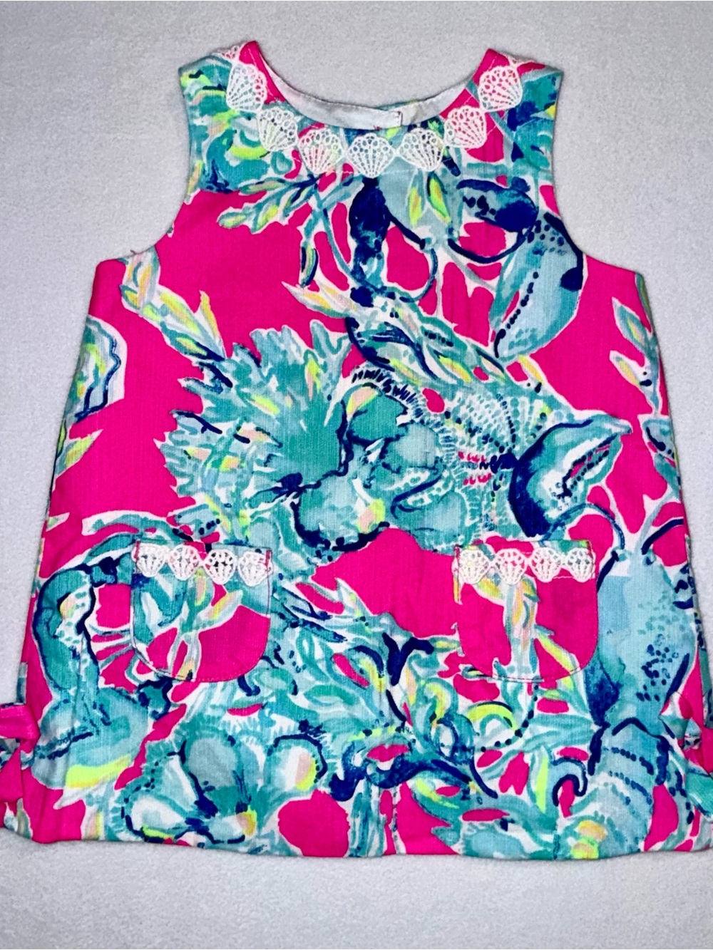 Lilly Pulitzer Baby Shift Dress' Bright Pink 18 - 24 Months EUC